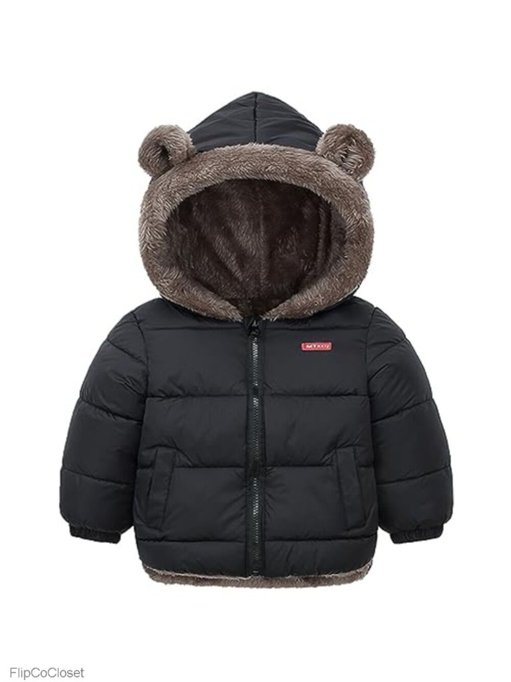 Infant Baby Bear Hooded Fleece Winter Coat Warm Snowsuit Windproof Outerwear